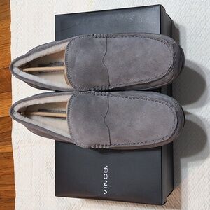 Vince Gibson Shearling Lined Moc Toe Slippers